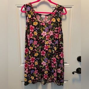 Lularoe perfect tank black floral 3x 3xl